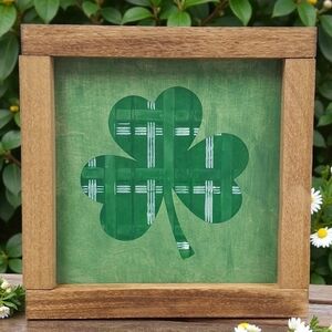 St Patricks Valentine Reversible Painted Crafted Wood Sign